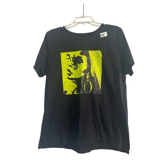 NWOT Women's Black Short Sleeve Tee Shirt Mary J Blige Performer Singer Size XL - Picture 1 of 5